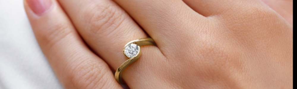 Beautiful Engagement Ring on Hand